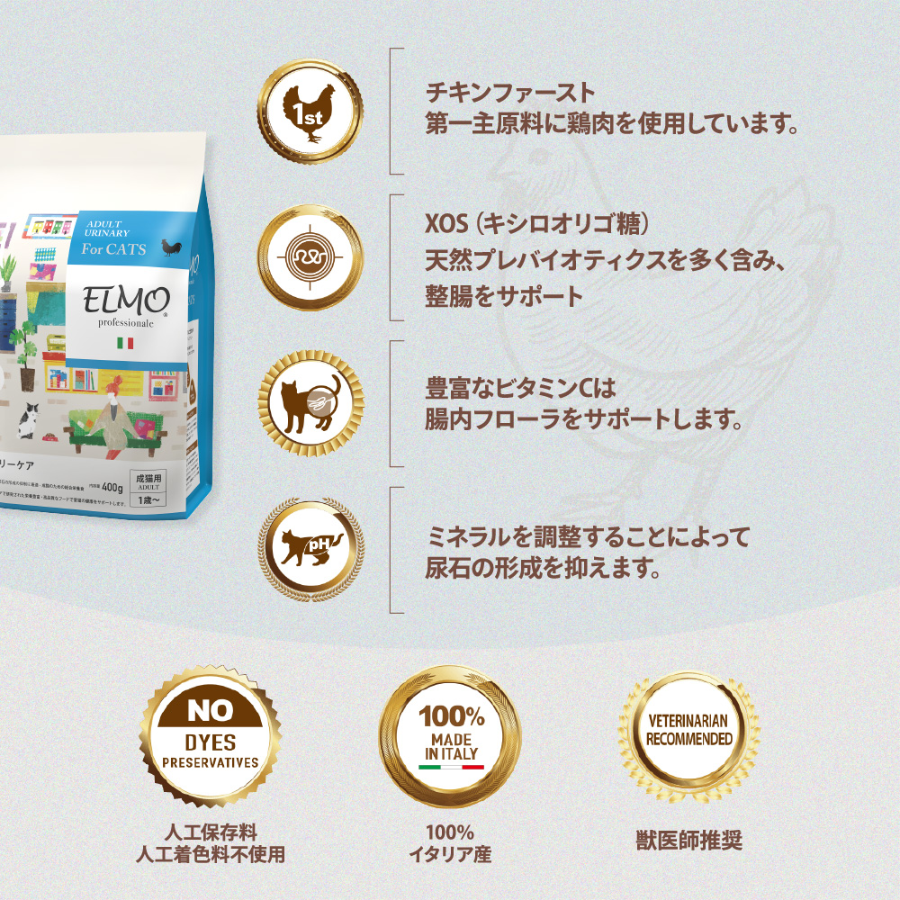 楽天市場】【正規代理店】【成猫用】ELMO ユリナリーケア 2kg エルモ