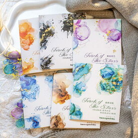 ST583 水彩 滲み インク 背景 ラメ キラキラ 星 PET コラージュ 素材 シール コラージュ シール コラージュシール コラージュ素材 ステッカー 紙もの 手帳 日記 ジャンクジャーナル 海外 紙モノ 紙物