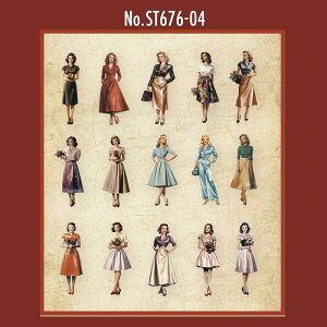 ST676 �l�� ���� �q�� �j�̎q ���̎q ���g�� ���B���e�[�W �Îʐ^ PET �R���[�W���f�� �R���[�W�� �V�[�� �X�e�b�J�[ ������ �蒠 ���L �C�O �����m ����