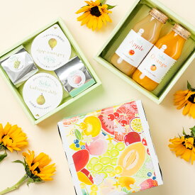 [贈答用]山形ラフランスゼリーとフルーツティー＆国産100％ジュースのミニお重セット 果物詰め合わせ フルーツギフト 詰め合わせ ギフト 贈答 プレゼント フルーツ くだもの 果物 ゼリー ジュース 紅茶 国産 旬 おしゃれ かわいい 誕生日 御祝 御礼 内祝 お返し お祝い 市場