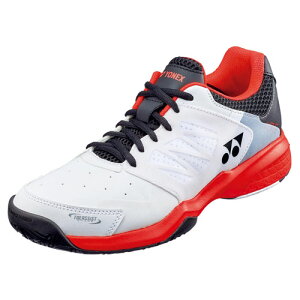 22cm ヨネックス テニス/ソフトテニスシューズ クレー・砂入り人工芝コート用 yonex パワークッション105 SHT105-114 ホワイト/レッド ★7000 ※北海道・離島・沖縄県へのお届け不可