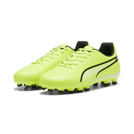 プーマ　キング マッチ HG + MID JR　ジュニア　サッカー スパイク　puma　107574-04　エレクトリックライム　★6800　※北海道へのお届け不可