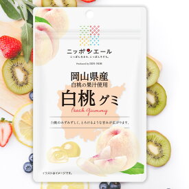 全農 ニッポンエール 岡山県産白桃グミ もも ピーチ ご当地グミ お菓子 フルーツグミ 果実グミ グルメ 名産 お土産 おみやげ