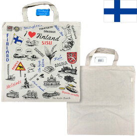 Finland エコバッグ トートバッグ 縦45cm×横41cm 綿 コットン100% フィンランド 北欧 輸入雑貨 かわいい キュート