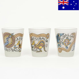 アボリジニショットグラス 3個セット 6cm アボリジナル カンガルー おみやげ 酒器 オーストラリア土産 雑貨 海外 輸入