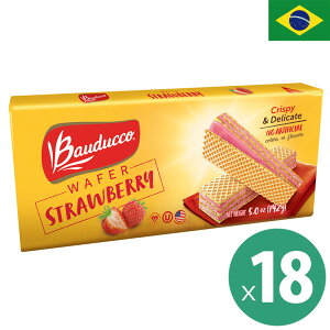 バウドゥッコ ウエハース ストロベリー 142g×18個セット BAUDUCCO WAFER ブラジル ストロベリーウェハース ブラジルみやげ 夏季クール バレンタイン