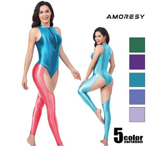 AMORESY/AV[ RX`[ Freya Series Front-Zip Cutout Catsuit fB[X n[tobNXgb`n  RXv RX`[ I^[h MX