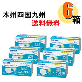 【6箱セットで送料無料】エリエール 日本製ハイパーブロックマスク ムレ爽快 ふつう 30枚 1セット[6箱(180枚)]