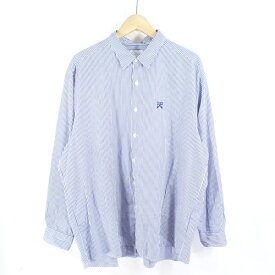 UNIFORM EXPERIMENT 21aw BAGGY REGULAR COLLAR SHIRT ユニフォームエクスペリメント ストライプ シャツ大名店【中古】