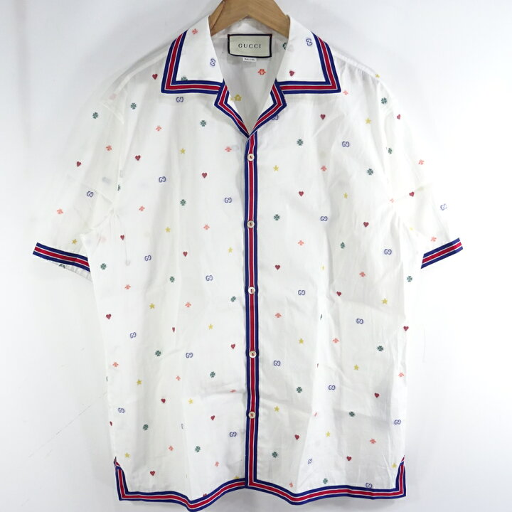 楽天市場】GUCCI 19ss ウェブトリム ボウリング シャツ グッチ 