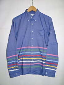 ☆UNIFORM EXPERIMENT COLOR CHART BORDER SHIRT ユニフォームエクスペリメント カラーチャート ボーダーシャツ 大名店【中古】