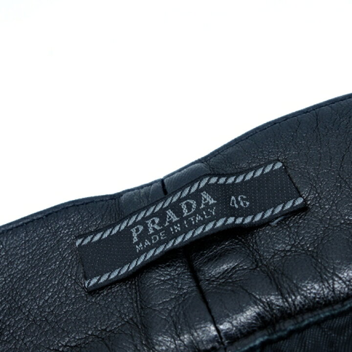 楽天市場】PRADA Leather Pants BLACK SIZE-46 BLACK プラダ レザー 