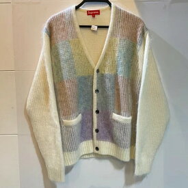 SUPREME 22ss Brushed Grid Cardigan Mサイズ ホワイト シュプリーム ブラッシュド グリッド カーディガン 南堀江店【中古】