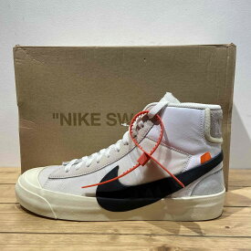 17aw OFF-WHITE THE:10 NIKE BLAZER MID 28cm AA3832-100 オフホワイト×ナイキ ザテン ブレザーミッド スニーカー 南堀江店【中古】