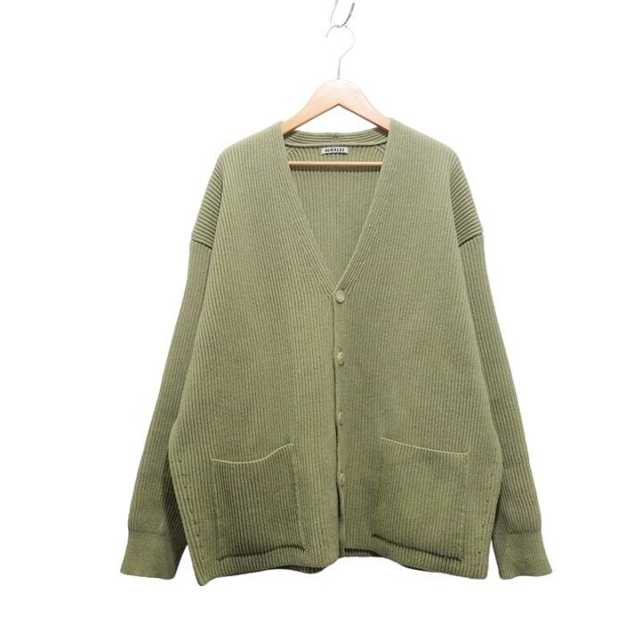 楽天市場】AURALEE SUPER FINE WOOL RIB KNIT BIG CARDIGAN A22AC01RK  