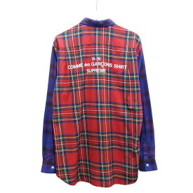 SUPREME × COMME des GARCONS SHIRT 15aw Lightweight Flannel Shirt Size M シュプリーム コムデギャルソン シャツ チェック ロゴ 大名店【中古】