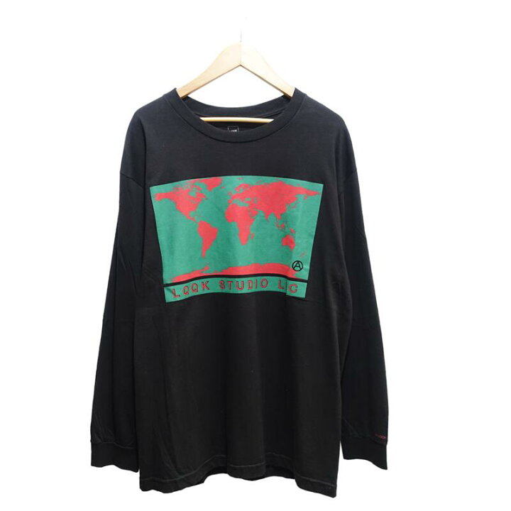 楽天市場】LQQK STUDIO WORLD MAP L/S TEE BLACK Size-L ルック 