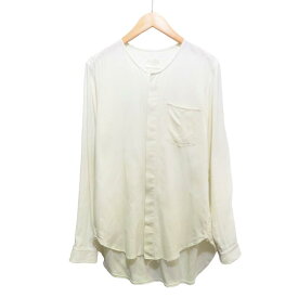 Araki Yuu NO COLLAR L/S COTTON SHIRT アラキユウ ノーカラー コットンシャツ ホワイト 大名店【中古】