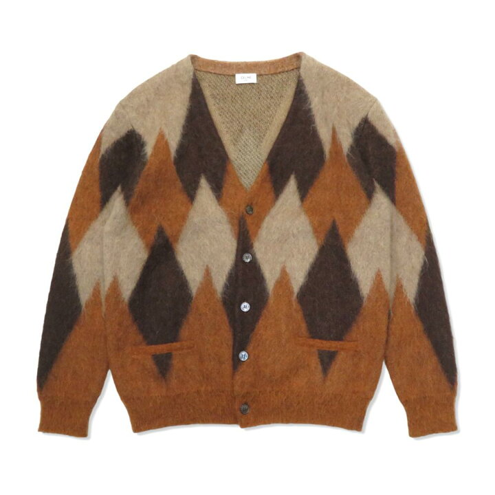 楽天市場】CELINE 19aw ARGYLE MOHAIR CARDIGAN Size-S 2A584382D  