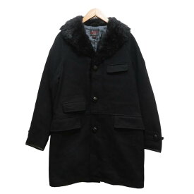 WOOLRICH WOOLEMILLS FUR COLLAR MELTON COAT SIZE S BLACK ウールリッチウーレンミルズ ファー カラー メルトン コート ジャケット 大名店【中古】