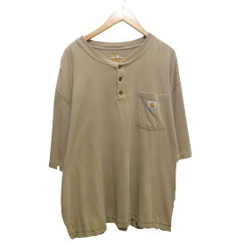 CARHARTT S/S HENRY NECK TEE BEIGE Size- 3XL カーハート ヘンリーネック Tシャツ ベージュ 大名店【中古】