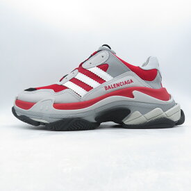 BALENCIAGA 23ss ADIDAS TRIPLE S TRAINERS 712821 SIZE 41 バレンシアガ アディダス トリプル エス エスレースアップ メッシュ レザー スニーカー 大名店【中古】