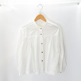 PORTER CLASSIC WMNS GAUZE BLOUSE WHITE ポーター クラシック ガーゼ シャツ ブラウス ホワイト 大名店【中古】