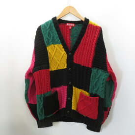 SUPREME PATCHWORK CABLE KNIT CARDIGAN SIZE S シュプリーム パッチワーク ケーブルニット カーディガン ジャケット 大名店【中古】
