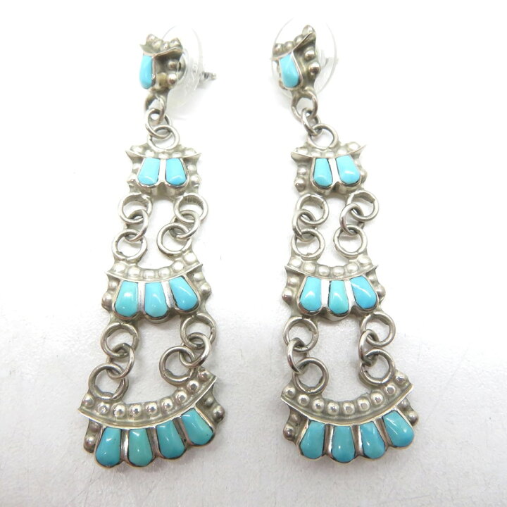 楽天市場】ZUNI TURQUOISE PIERCE SET ズニ族 ターコイズ ピアス 