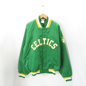 Hardwood Classics 90s MAJESTIC NBA CELTICS JACKET Size-XL ハードウッドクラシック マジェスティック セルティック ロゴ ジャケット スタジャン グリーン 大名店【中古】