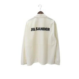 JIL SANDER 20aw 20aw Logo Print Coach Jacket Ivory Size-50 JSIP420311 ジルサンダー ロゴプリントコーチジャケット 大名店【中古】
