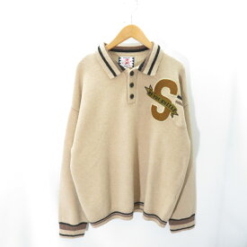 SON OF THE CHEESE 23aw SOTC PATCH KNIT BEIGE Size-L SC2320-KN03 サノバチーズ ニット ベージュ 大名店【中古】
