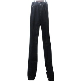SURGERY LONG LENGTH DOUBLE LEATHER JEANS BLACK サイズS サージェリー ロング レングス ダブル レザー ジーンズ パンツ 大名店【中古】