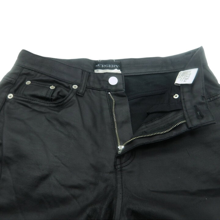 楽天市場】SURGERY LONG LENGTH DOUBLE LEATHER JEANS BLACK サイズS 