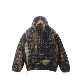 SUPREME 23aw MICRO DOWN HALF ZIP HOODED PULLOVER DEER BROWN サイズM シュプリーム 23aw マイクロ ダウン ハーフ ジップ フーデッド プルオーバー 鹿柄 フーディー ダウンジャケット 大名店【中古】