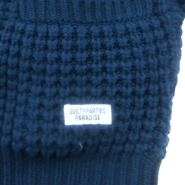 楽天市場】WACKO MARIA 24aw WAFFLE KNIT CARDIGAN BLUE サイズL ワコ 