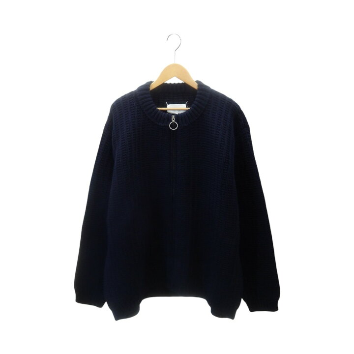 楽天市場】MAISON MARGIELA 23aw RIB ZIP UP KNIT JACKET NAVY size-L 