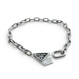 PRADA TRAIANGLE LOGO BRACELET S925 サイズL 2JB357 箱有 プラダ トライアングル ロゴ ブレスレット シルバー925 大名店【中古】