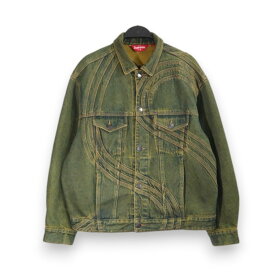 SUPREME 24ss S Logo Denim Trucker Jacket Dirty Green サイズM シュプリーム エスロゴ デニムトラッカージャケット 大名店【中古】