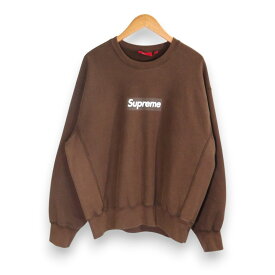 SUPREME 25ss WASHED BOX LOGO CREWNECK BROWN サイズM シュプリーム ウォッシュド ボックス ロゴ クルーネック トップ スウェット トレーナー 大名店【中古】
