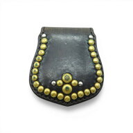 CALEE STUDS LEATHER COIN CASE BLACK 付属品無し キャリー スタッズ レザー コインケース 小銭入れ 大名…