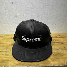 Supreme 22aw Leather Earflap Box Logo New Era 7-1/ 57.7cm シュプリーム レザー イヤーフラップ ボックス ロゴ ニューエラ キャップ 心斎橋店【中古】
