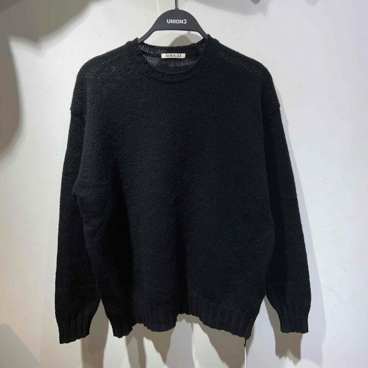 楽天市場】AURALEE 23aw SHETLAND WOOL CASHMERE KNIT P/O #BLACK SIZE  