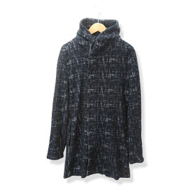 1PIU1UGUALE3 TWEED 360 COAT NAVY サイズS ウノピゥウノウグァーレトレ ツイードコート 大名店【中古】