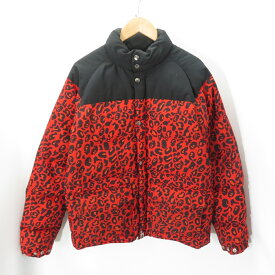 A BATHING APE LEOPARD DOWN JACKET 001HJA801018X SIZE-L アベイシングエイプ ベイプ レオパード ダウン ジャケット レオパード レッド 大名店【中古】