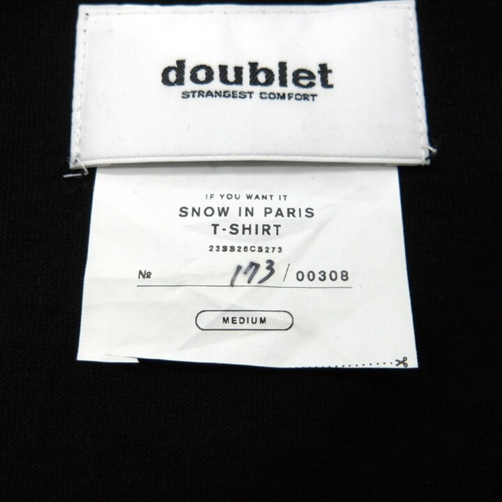 楽天市場】doublet 23ss SNOW IN PARIS TEE BLACK サイズM 23SS26CS273  