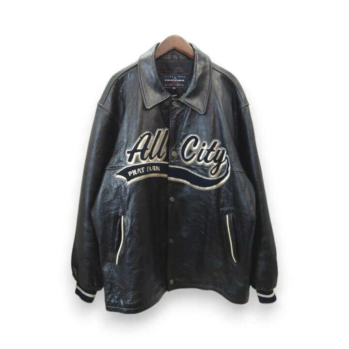楽天市場】PHATFARM 90s ALL LEATHER JACKET BLACK サイズ3XL ファット  