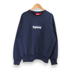 SUPREME 25ss WASHED BOX LOGO CREWNECK NAVY サイズM シュプリーム ウォッシュド ボックスロゴ クルーネック トレーナー スウェット トップス 大名店【中古】