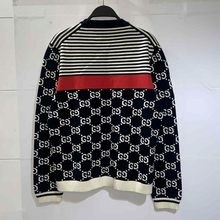 楽天市場】GUCCI GG JACQUARD BORDER KNIT Size-XL 496458-X9107 