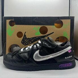 NIKE 2021 x OFF-WHITE DUNK LOW 1 OF 50 BLACK LOT50 26.5cm DM1602-001 ナイキ オフホワイト ダンクロー ブラック スニーカー 南堀江店【中古】